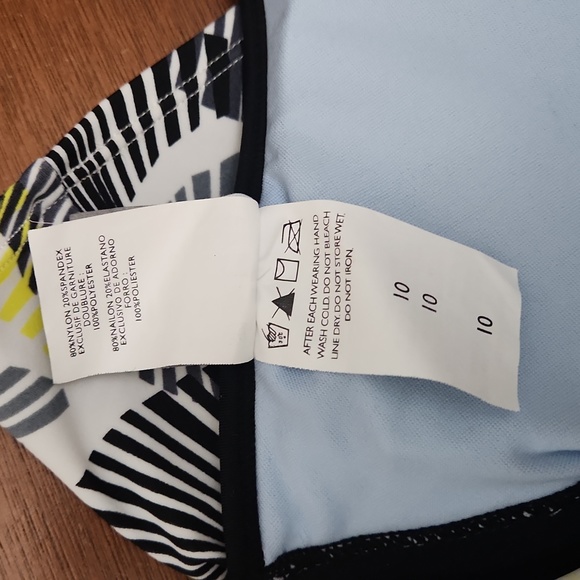 Nike Yellow/Black Floral Tankini Top Size 10 - Picture 4 of 7